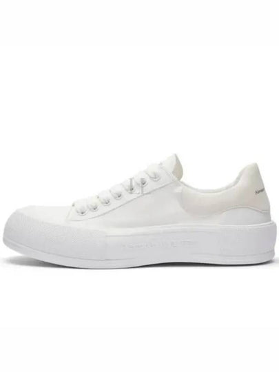 Deck Plimsoll Lace Up Low Top Sneakers White - ALEXANDER MCQUEEN - BALAAN 2