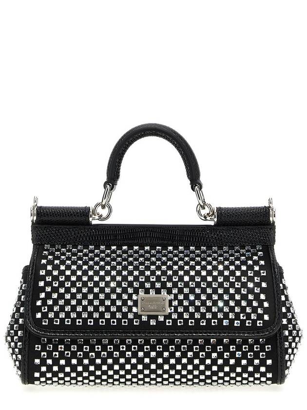 Sicily Crystal Small Tote Bag Black - DOLCE&GABBANA - BALAAN 2