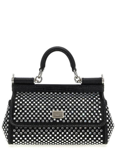 Sicily Crystal Small Tote Bag Black - DOLCE&GABBANA - BALAAN 2