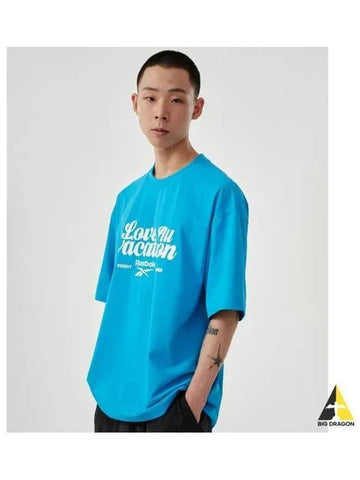 LOVE ALL VACATION T Shirt Blue - REEBOK - BALAAN 1