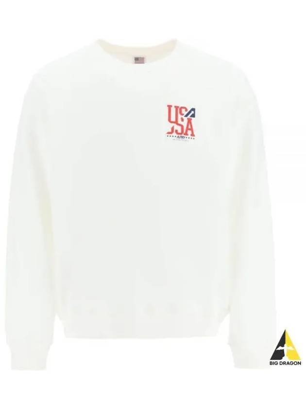 Iconic USA Logo Print Sweatshirt Ivory - AUTRY - BALAAN 2