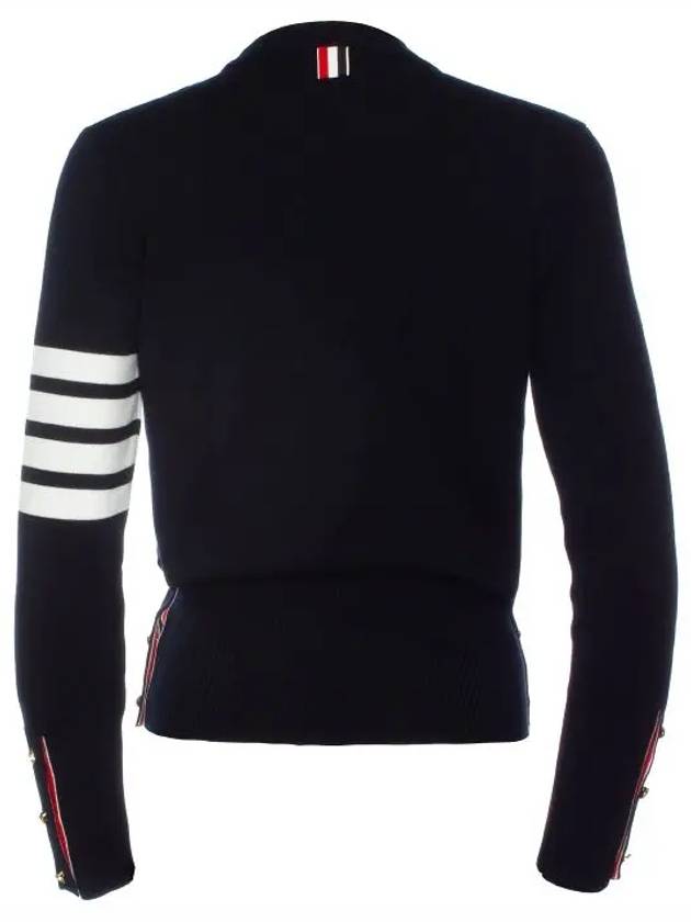 4-Bar Milano Stitch Crew Neck Knit Top Navy - THOM BROWNE - BALAAN 7