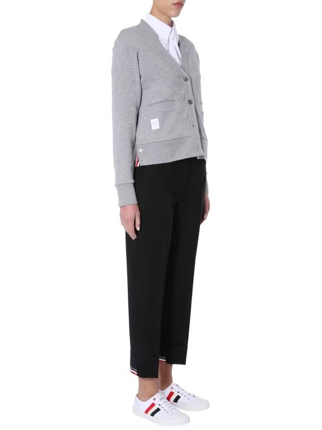 CARDIGAN SCOLLO A V - THOM BROWNE - BALAAN 4