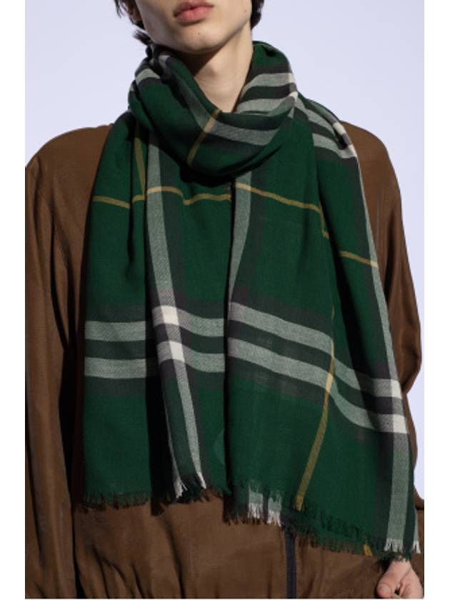 Check Print Wool Scarf Green - BURBERRY - BALAAN 4