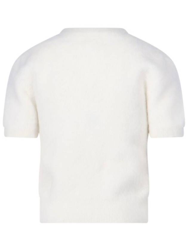 Crop Brushed Alpaca Knit Top White - MAISON MARGIELA - BALAAN 4