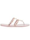 Rockstud thong flip flops pink - VALENTINO - BALAAN.