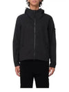 Supima Cotton Twill Stretch-TC Over Hooded Jacket Black - STONE ISLAND - BALAAN 2