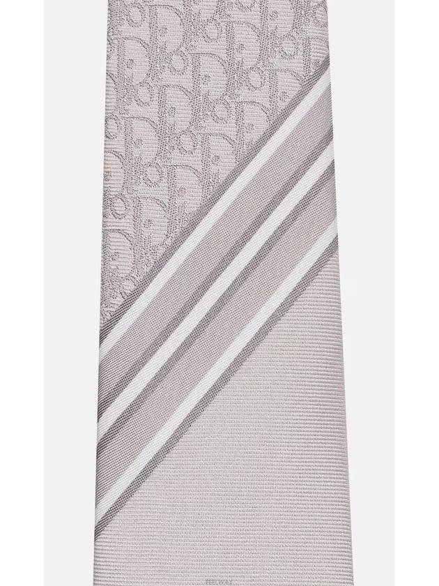 Oblique Stripe Silk Tie Grey - DIOR - BALAAN 5