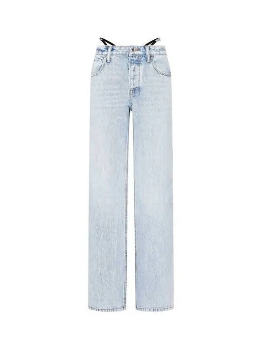 Bikini Strap Low Rise Straight Jeans Light Blue 270893 - ALEXANDER WANG - BALAAN 1