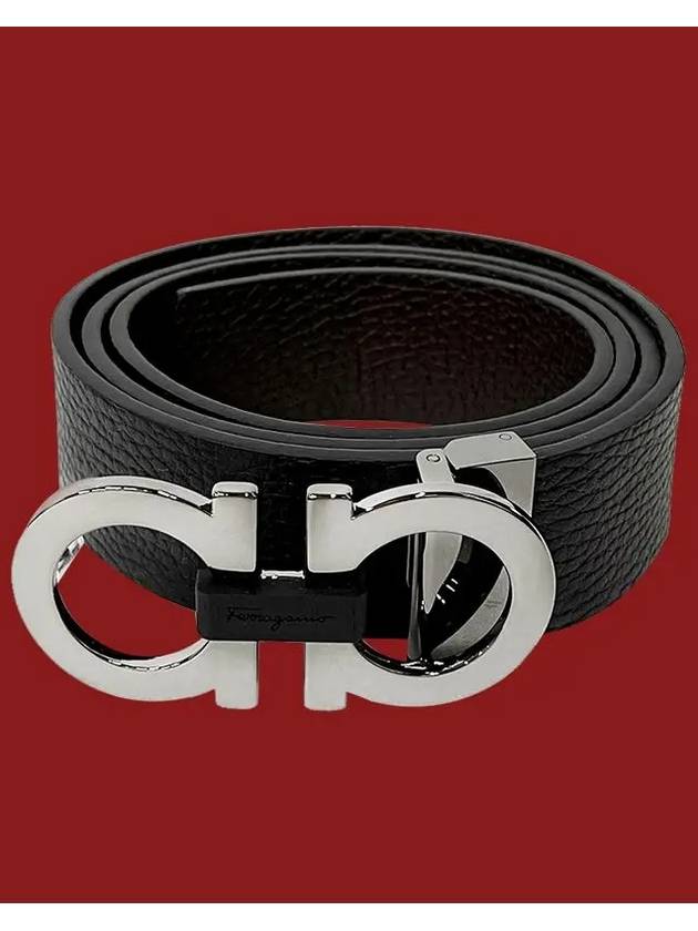 Reversible Gancini Belt Black Hickory - SALVATORE FERRAGAMO - BALAAN 11