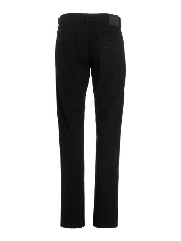 Embroidered Logo Jeans Black - ALEXANDER MCQUEEN - BALAAN 3