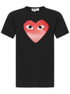 Play Men's Black Eye Red Big Heart Print Short Sleeve T-Shirt P1 T112 1 Black - COMME DES GARCONS - BALAAN 2