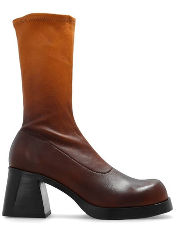 Miista ‘Elke’ Heeled Ankle Boots In Leather, Women's, Brown - MIISTA - BALAAN 1