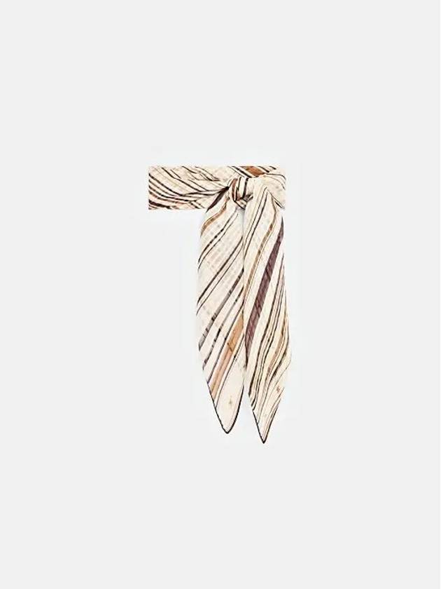 Beijing Square Striped Silk Scarf - CELINE - BALAAN 4