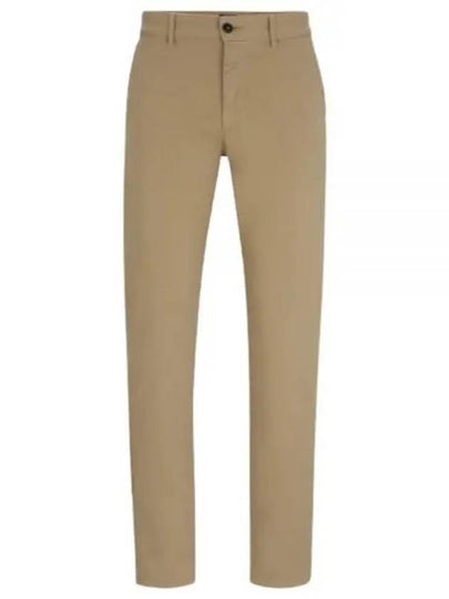 Slim Fit Stretch Cotton Satin Chino Straight Pants Brown - HUGO BOSS - BALAAN 2