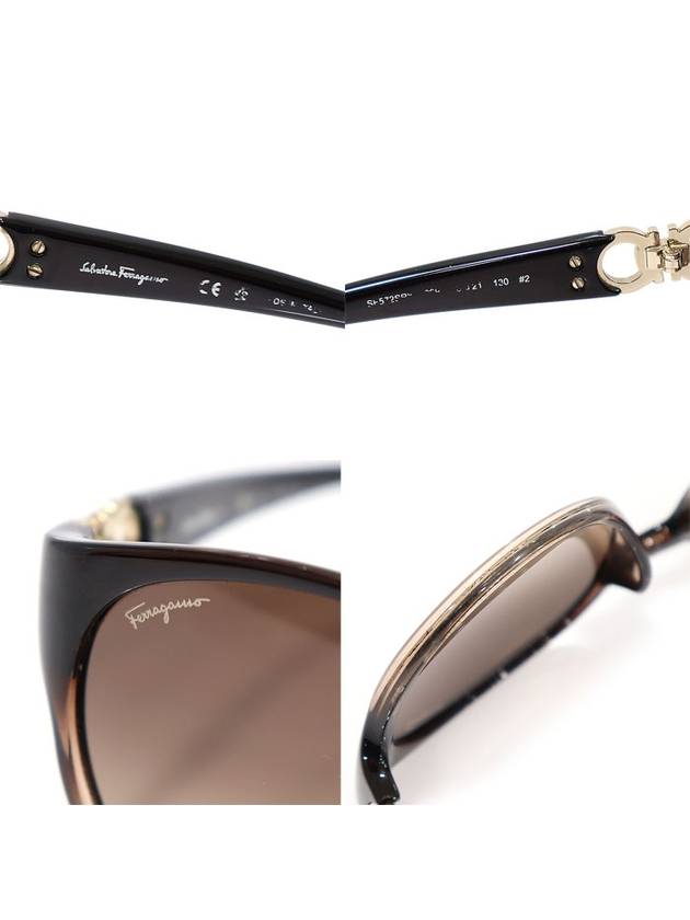 SF572SRK Brown Frame Gold Plated Gancini Women s Sunglasses - SALVATORE FERRAGAMO - BALAAN 7