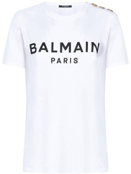 Logo Crew Neck Short Sleeve T-Shirt White - BALMAIN - BALAAN 1