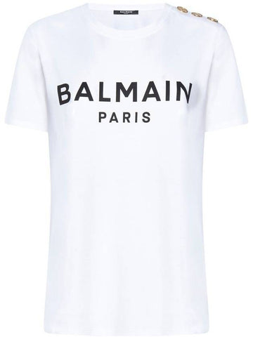 Logo Crew Neck Short Sleeve T-Shirt White - BALMAIN - BALAAN 1