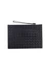 Intrecciato Strap Large Clutch Bag Black - BOTTEGA VENETA - BALAAN 3