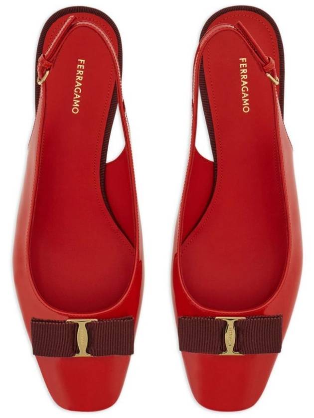 Salvatore Ferragamo Rivada Patent Leather Slingback With Vara Bow Shoes - SALVATORE FERRAGAMO - BALAAN 4