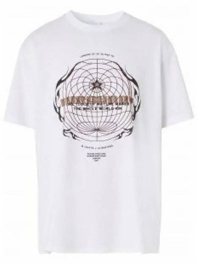 Globe Logo Graphic Short Sleeve T-Shirt White - BURBERRY - BALAAN 2