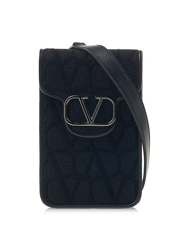 Toile Iconographe V Logo Cross Bag Black - VALENTINO - BALAAN 1