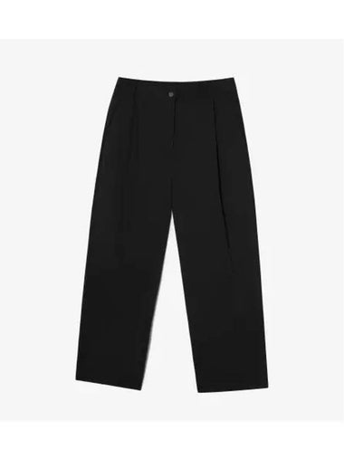 Women s semi wide one tuck pants black - LACOSTE - BALAAN 1