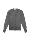 Bea Logo Wool Cardigan Grey - VIVIENNE WESTWOOD - BALAAN 2