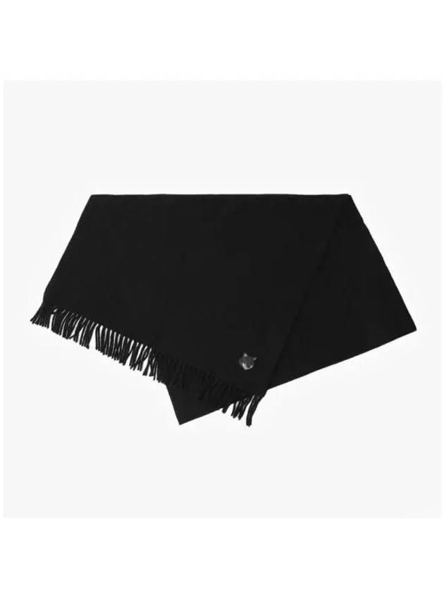 Wool Fox Head Muffler Black - MAISON KITSUNE - BALAAN 5