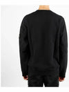 Brushed Organic Cotton Fleece Sweatshirt Black - STONE ISLAND - BALAAN 5