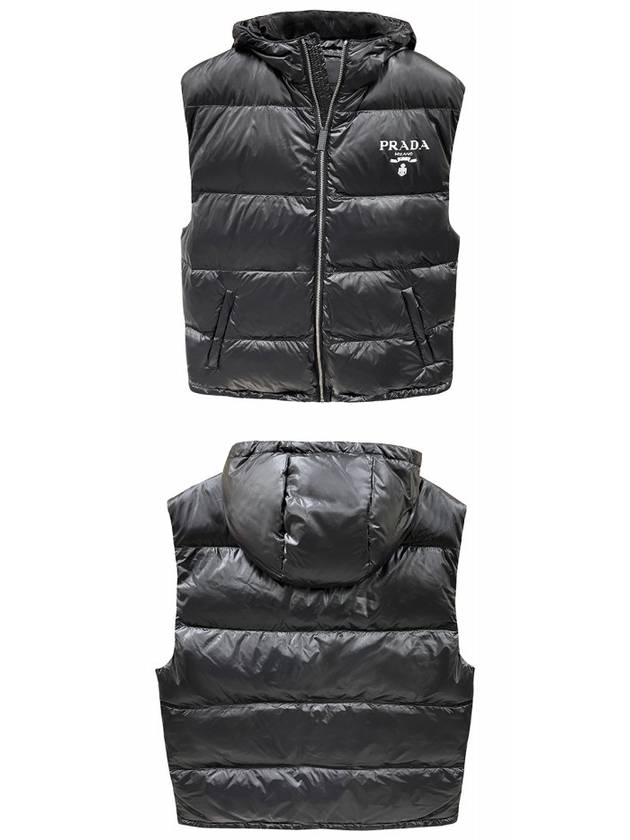 SGC090 11A9 F0002 Logo Printing Nylon Down Padding Vest Black Men s TJ - PRADA - BALAAN 4