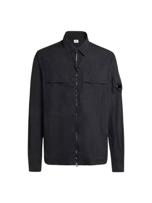 Taylon L Zip-up Long Sleeve Shirt Black - CP COMPANY - BALAAN 2