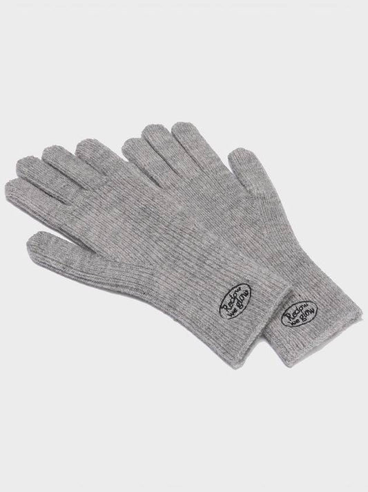 Knit Logo Gloves Gray - RECLOW - BALAAN 2