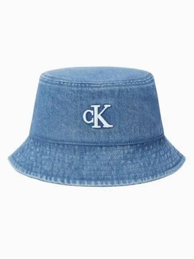 JEANS Women s Blue CKJ Block Denim Bucket Hat DX0250 C4N - CALVIN KLEIN - BALAAN 1