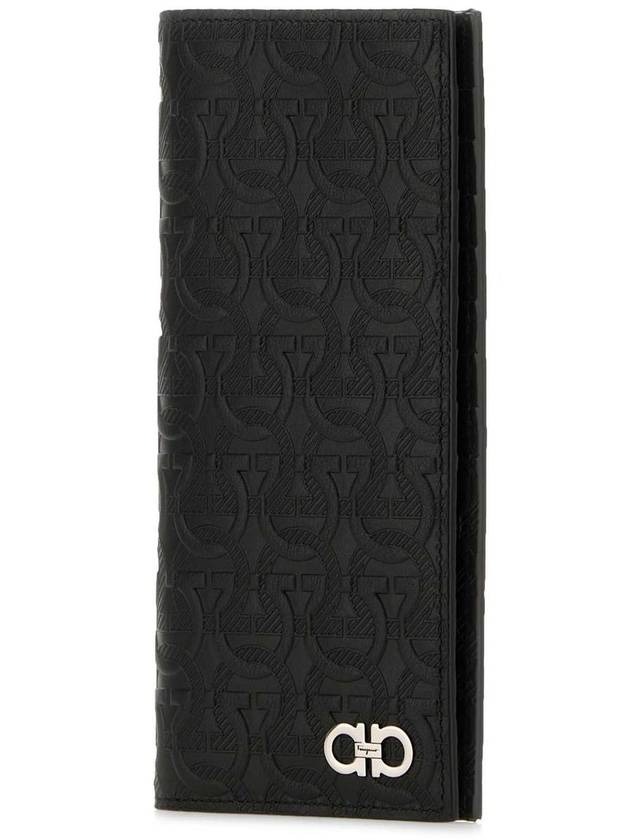 Gancini Monogram Long Wallet Black - SALVATORE FERRAGAMO - BALAAN 3