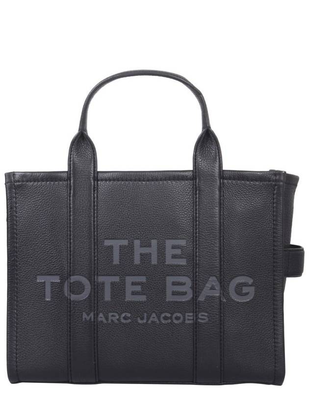 Logo Medium Leather Tote Bag Black - MARC JACOBS - BALAAN 4