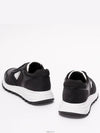 Nubuck Nylon Low Top Sneakers Black - PRADA - BALAAN 5