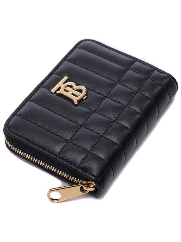 Lola Zipper Quilted Leather Half Wallet Black - BURBERRY - BALAAN 6