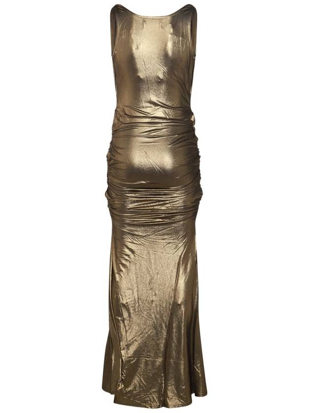 Vivienne Westwood Gold Tone Viscose Maxi Dress - VIVIENNE WESTWOOD - BALAAN 2