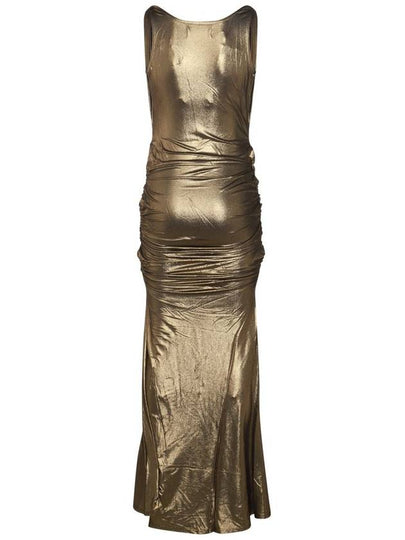 Vivienne Westwood Gold Tone Viscose Maxi Dress - VIVIENNE WESTWOOD - BALAAN 2