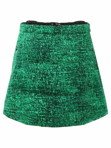 JW Anderson Women's Print Cotton A-Line Skirt Green - MONCLER - BALAAN.