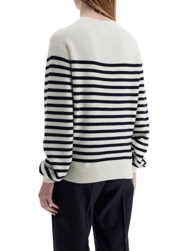 white and navy blue striped merino wool sweater - KATE - BALAAN 3