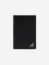 Saffiano Triangular Logo Flap Card Wallet Black - PRADA - BALAAN 2