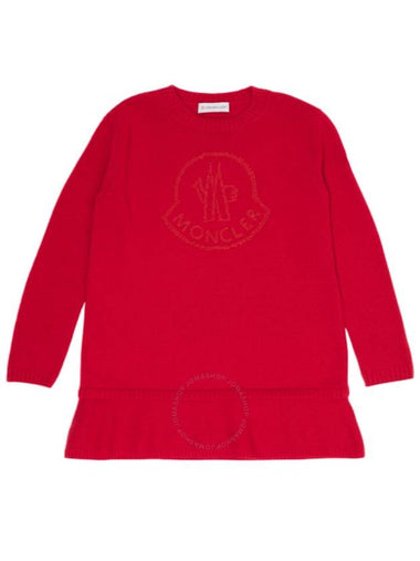 Moncler Girls Logo-Embroidered Virgin-Wool Dress, Size 10 - MONCLER - BALAAN 1