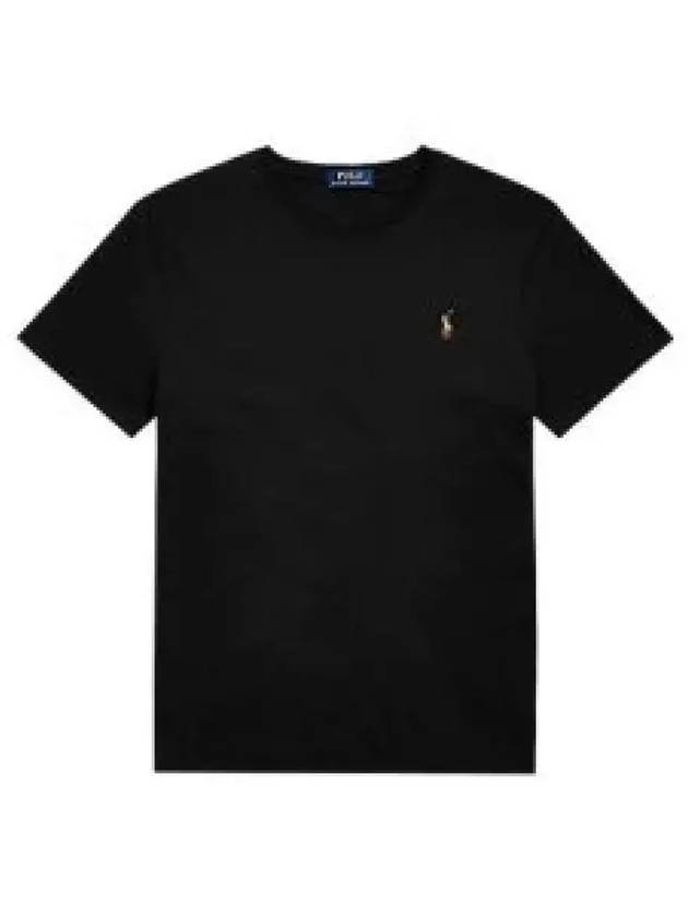 Embroidered Logo Pony Short Sleeve T-Shirt Black - POLO RALPH LAUREN - BALAAN 2