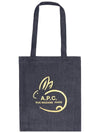 Bunny Logo Denim Tote Bag Dark Navy - A.P.C. - BALAAN 3