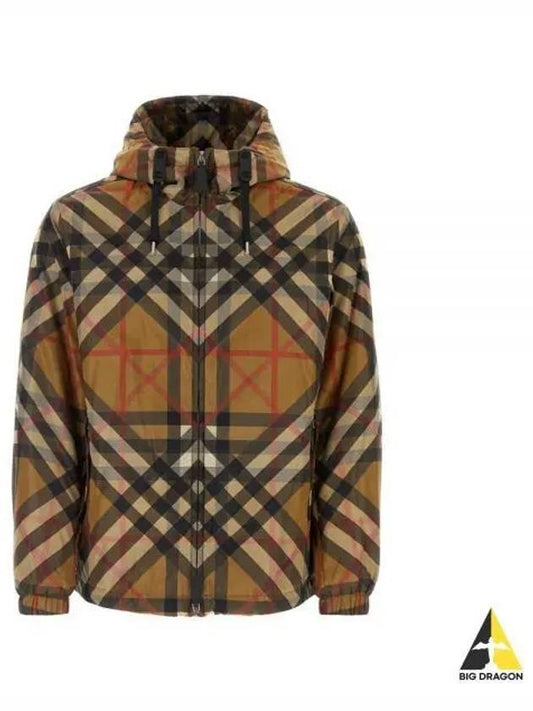 Layered Check Nylon Hooded Jacket Archive Beige - BURBERRY - BALAAN 2