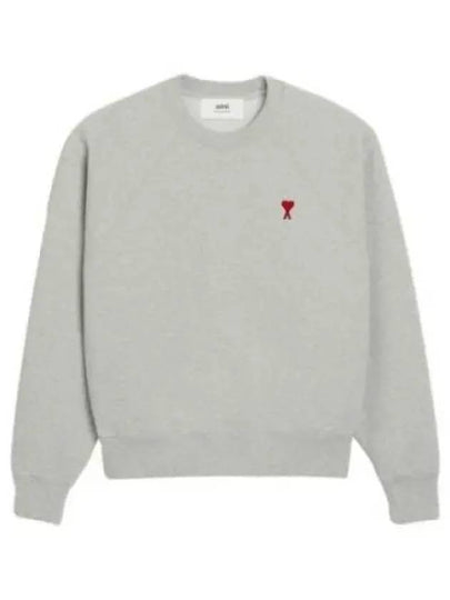 Cotton Heart Logo Sweatshirt Grey - AMI - BALAAN 2