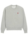 Cotton Heart Logo Sweatshirt Grey - AMI - BALAAN 2