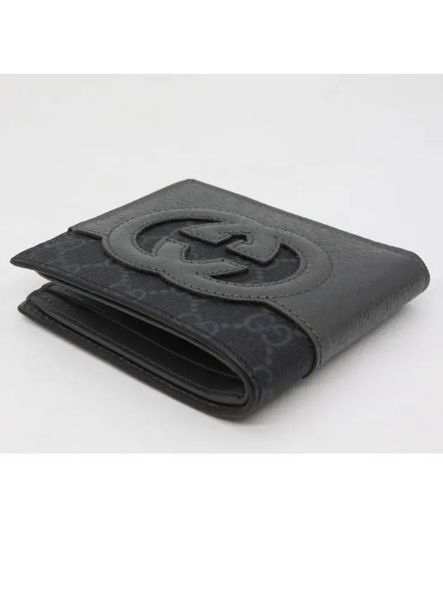 Interlocking G Cut Out Half Wallet Grey - GUCCI - BALAAN 5